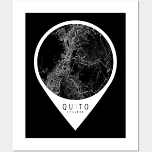 Quito, Ecuador City Map - Travel Pin Posters and Art